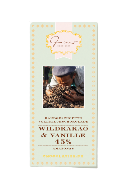 Gmeiner Schokolade Wildkakao - Wildkakao & Vanille 45% 90g