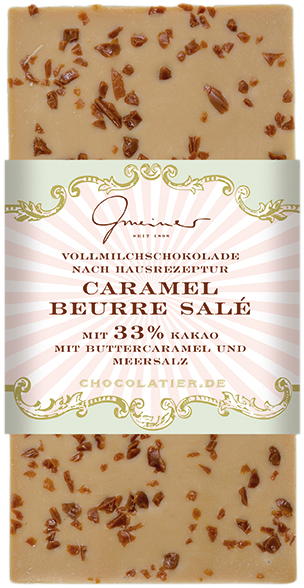 Gmeiner handgeschöpfte Schokolade - Caramel Beurre Salé 33 % Kakao 100g
