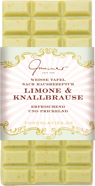 Gmeiner handgeschöpfte Schokolade - Himbeer & Knallbrause 100g