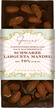Gmeiner handgeschöpfte Schokolade - schwarze Largueta Mandel100g