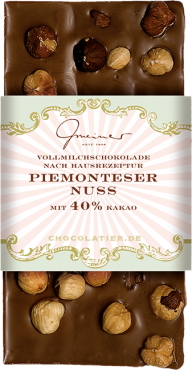 Gmeiner handgeschöpfte Schokolade - Piemontereser Nuss 40%